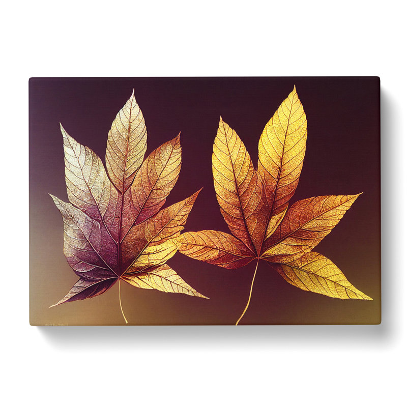 Otherworldly Autumn Leaf - Wrapped Canvas, 35cm H x 50cm W x 3cm D