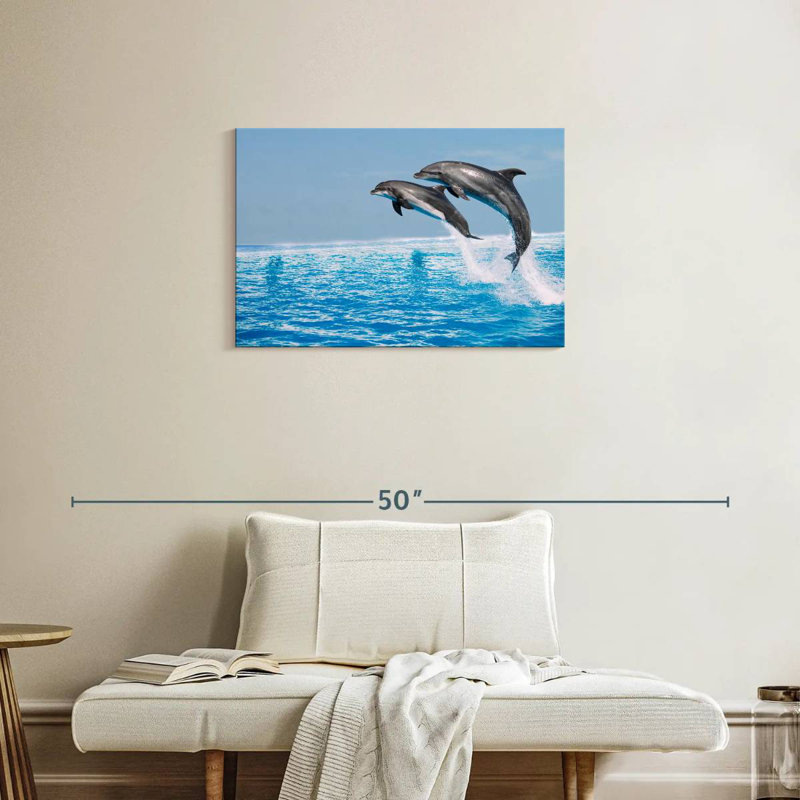 Brampt Two Leaping Dolphins, 20" H x 30" W