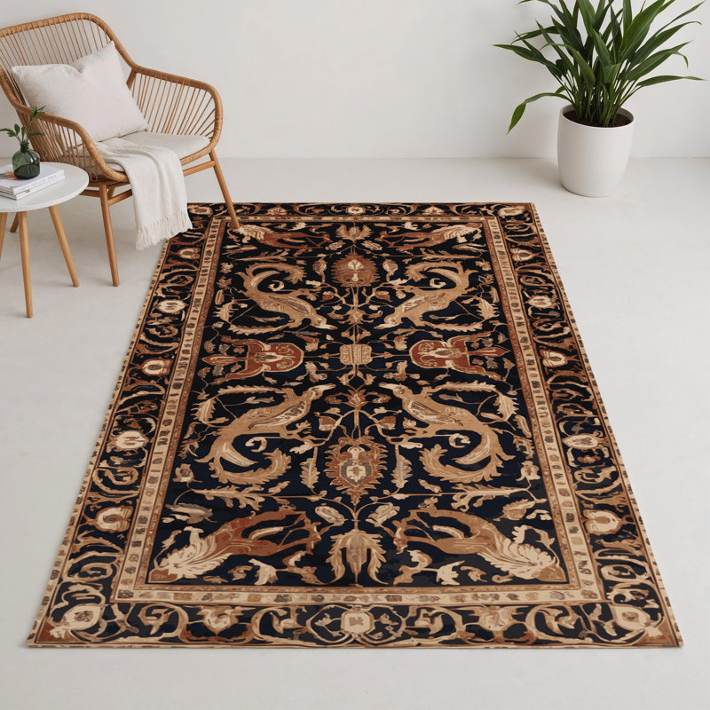 Tapis d'intérieur et d'extérieur mauve Persian, Rectangulaire 3 pi x 5 pi