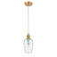 Luminaire suspendu 1 lumière avec abat-jour en verre martelé transparent
