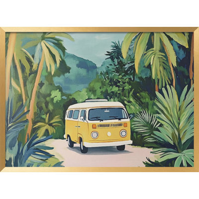 "Vintage Camper Van", art mural texturé encadré