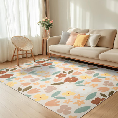 Tapis lavable à la machine Retro Bloom