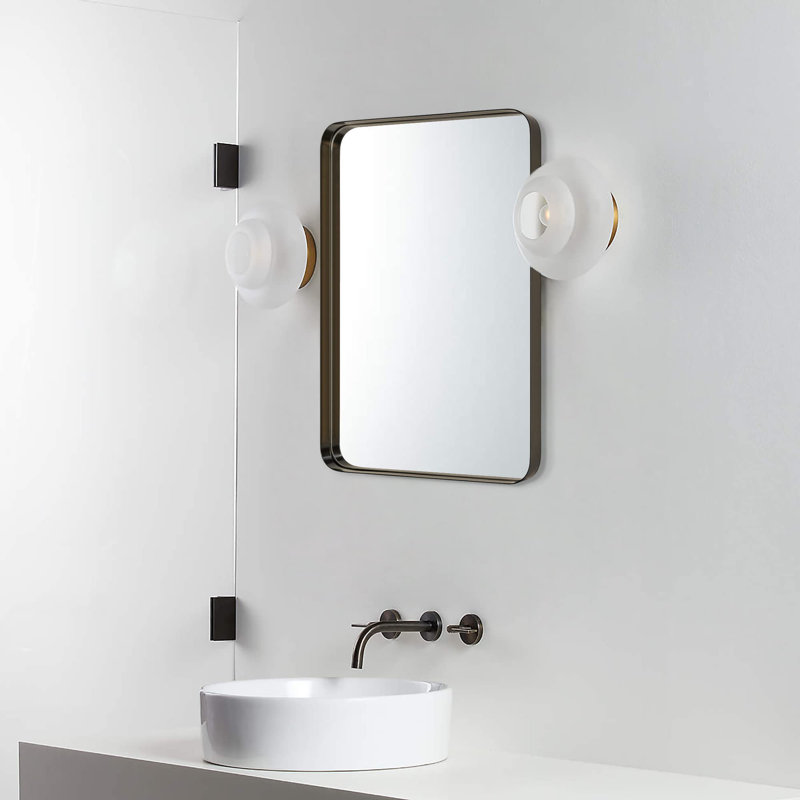 Miroir de salle de bain Arthers, H 36 po x l 24 po, Bronze huilé
