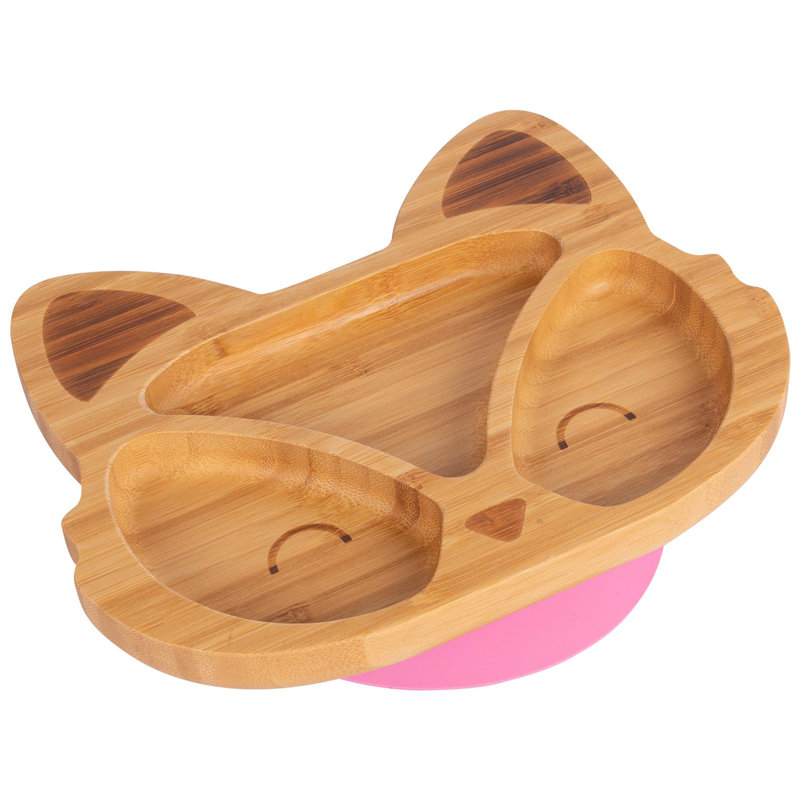 Tiny Dining - Fox Bamboo Suction Plate, Pink