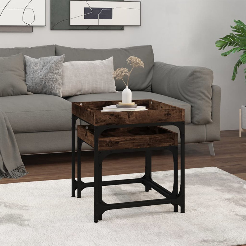 Bilbrey Frame Nesting Tables, Smoked Oak