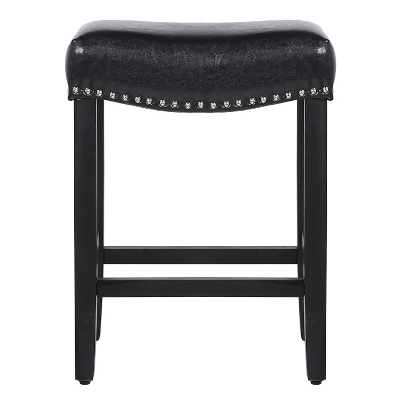 Tabouret de bar et de comptoir Jameson (ensemble de 2), Tabouret de comptoir (siège d’une hauteur de 24, Noir / Noir, 2