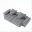 Canapé modulaire moderne en chenille étincelant avec 4 coussins, sans assemblage | Mousse et ressort-78195443
