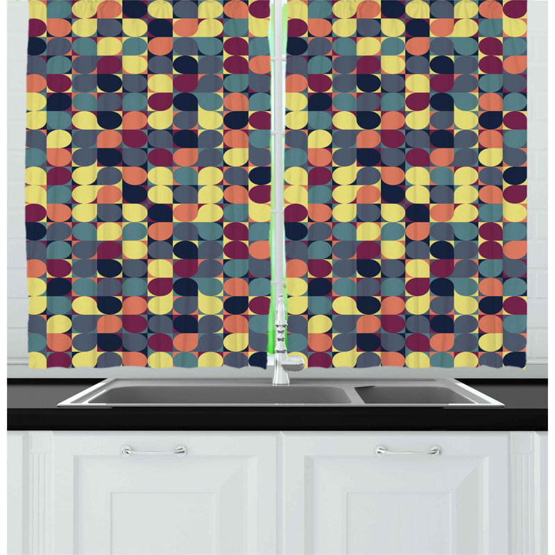 Geometric Pointed Kitchen Curtain
