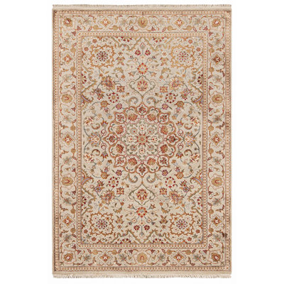 Hand-Knotted High-Quality Beige and Beige Area Rug