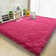 Shag Area Rugs for Living Room, Soft Fluffy Rugs for Bedroom, Nursery, Kids Room Home Decor, Rose Red
