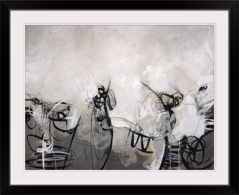 'etch-a-sketch ii' imprimer, Noir encadré, 20" H x 24" lx 1" p