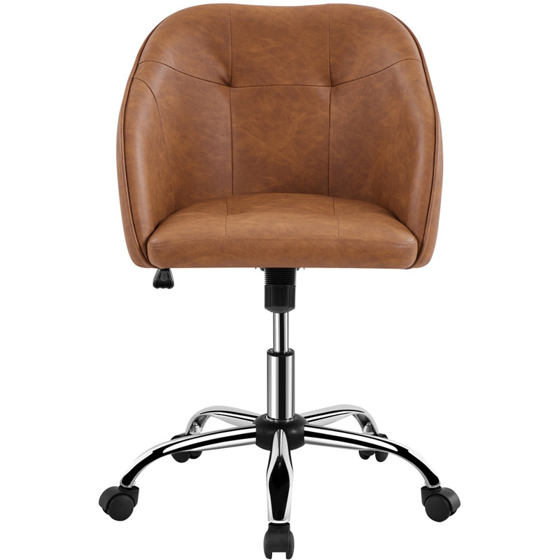 Ergonomic Desk Chair，Adjustable 360° Swivel Boucle Chair  for Home and Office use, Retro Brown