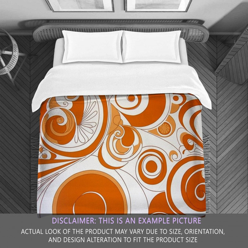 Funky Bedding, Orange/White Abstract, King Comforter