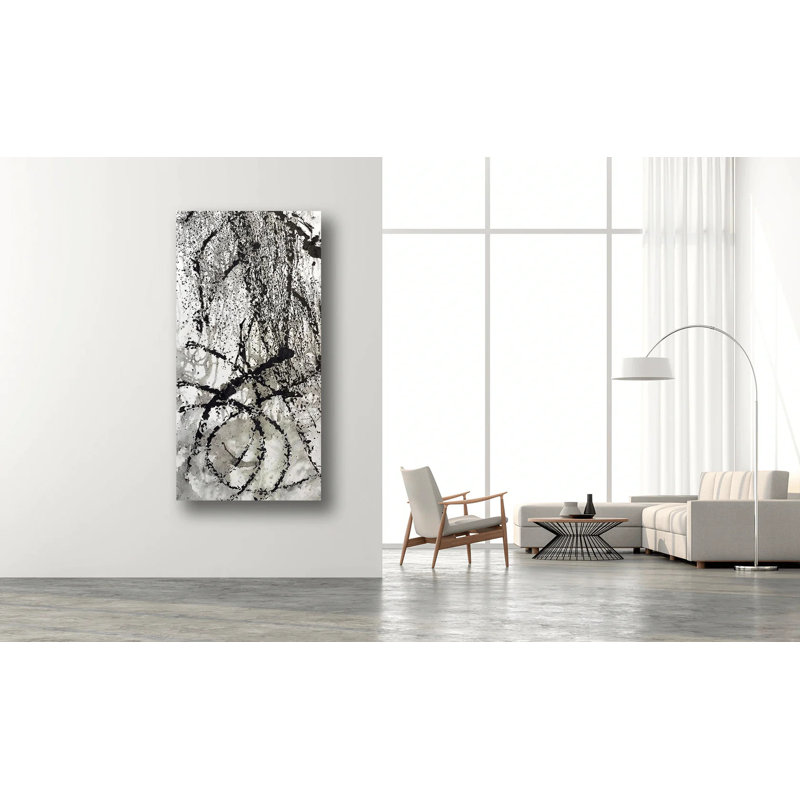 Ink Wax Paint II Acrylic Painting Print Canvas, 40" H x 20" W x 1.75" D, Black Framed Canvas