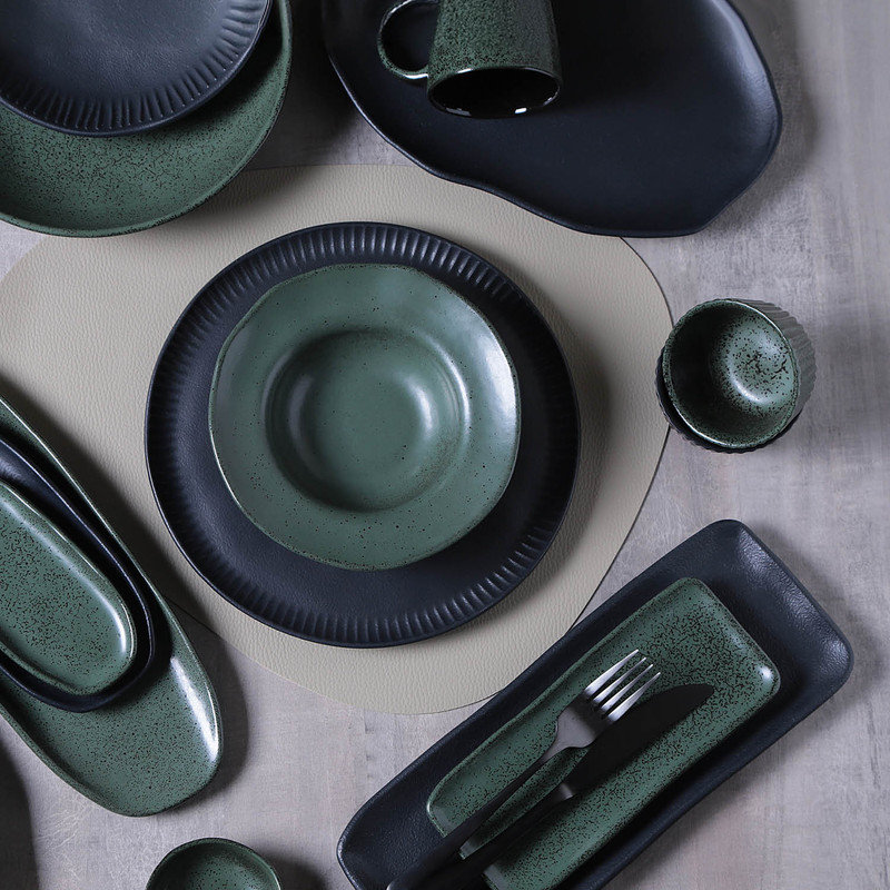 Ensemble de 6 assiettes à pain et à beurre en grès de 3,54 po Greenery Commercial