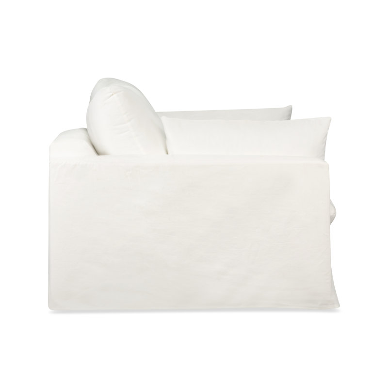 Luna 90" Slipcovered Sofa, Bayou Off White Canvas