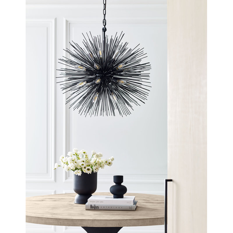 Kelly Wearstler Strada Round Chandelier, Polished Nickel, 40.75" H x 40.25" W x 40.25" D