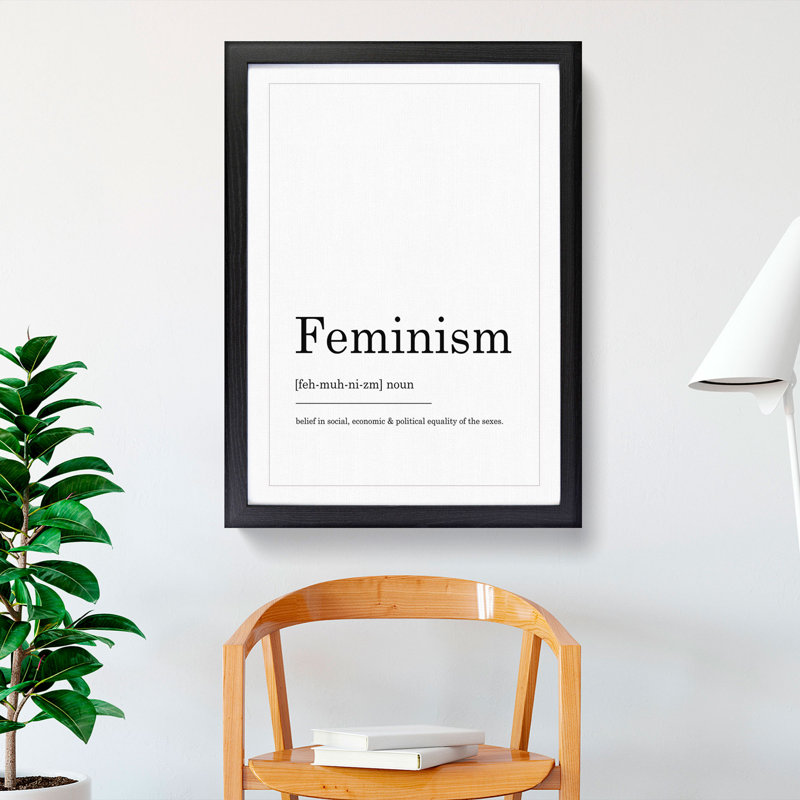 Definition of Feminism - Picture Frame Typography, Black, 36cm H x 27cm W x 2cm D