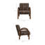 Fauteuil d'appoint rembourré en similicuir Lunet espresso-2028224517-2028224539