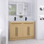 Ensemble de meuble-lavabo autoportant 48/60 po en résine double avec 4 portes à fermeture douce, chêne original-852876996