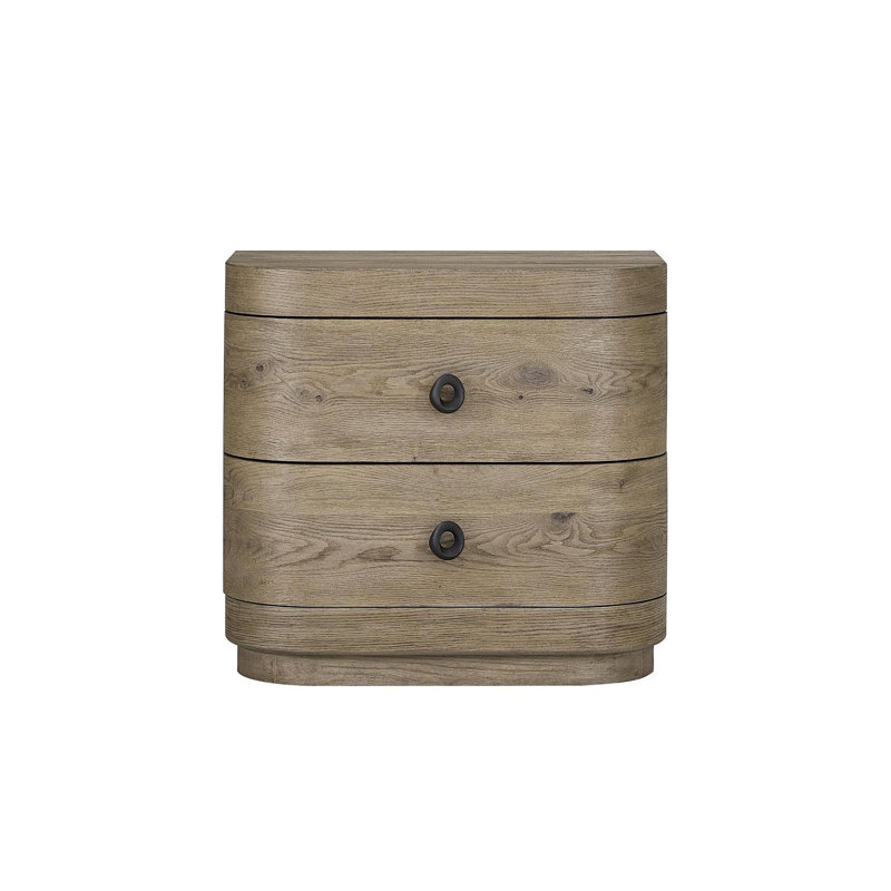 Grande table de chevet 2 tiroirs en chêne noueux anglais
