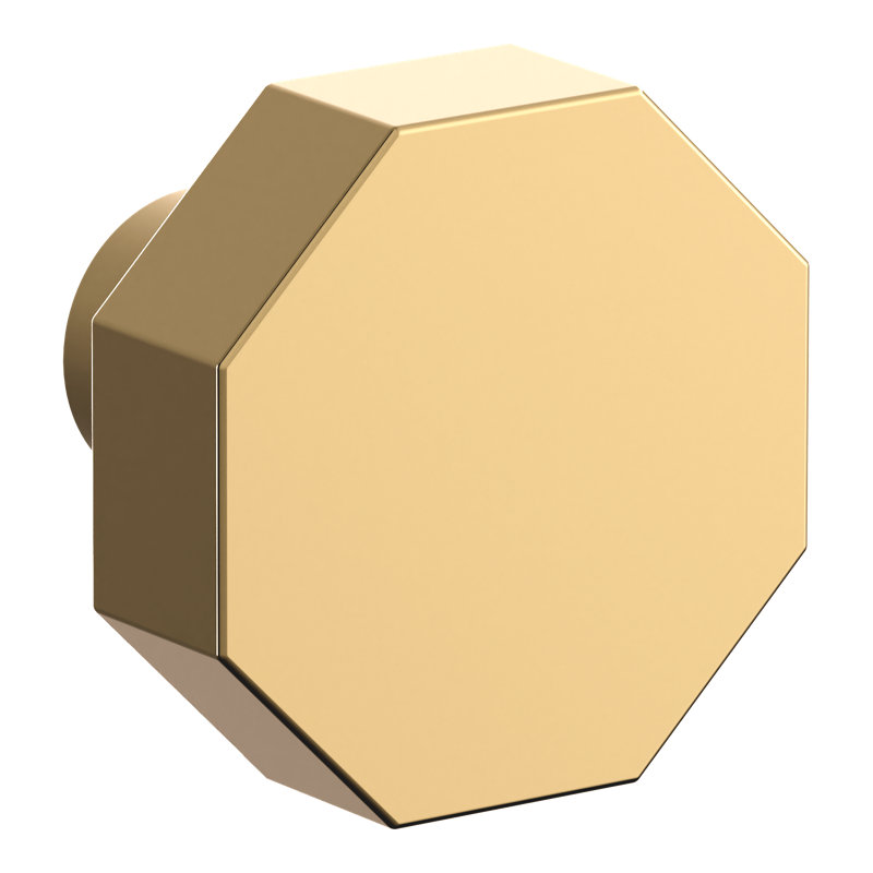 4441 Octagonal Facet Knob 1.375", in Lifetime (PVD) Graphite Nickel, Brass, 1 1/4"