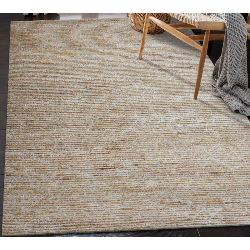 Tapis ivoire tissé à la main Tsamis, Rectangulaire 9 pi x 13 pi, Ivoire / Naturel
