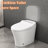Elongated Smart Toilet With 4-Level Temp Control & Water Flush Modern Ceramic Foot Infrared Sensor 360 Waterproof Design