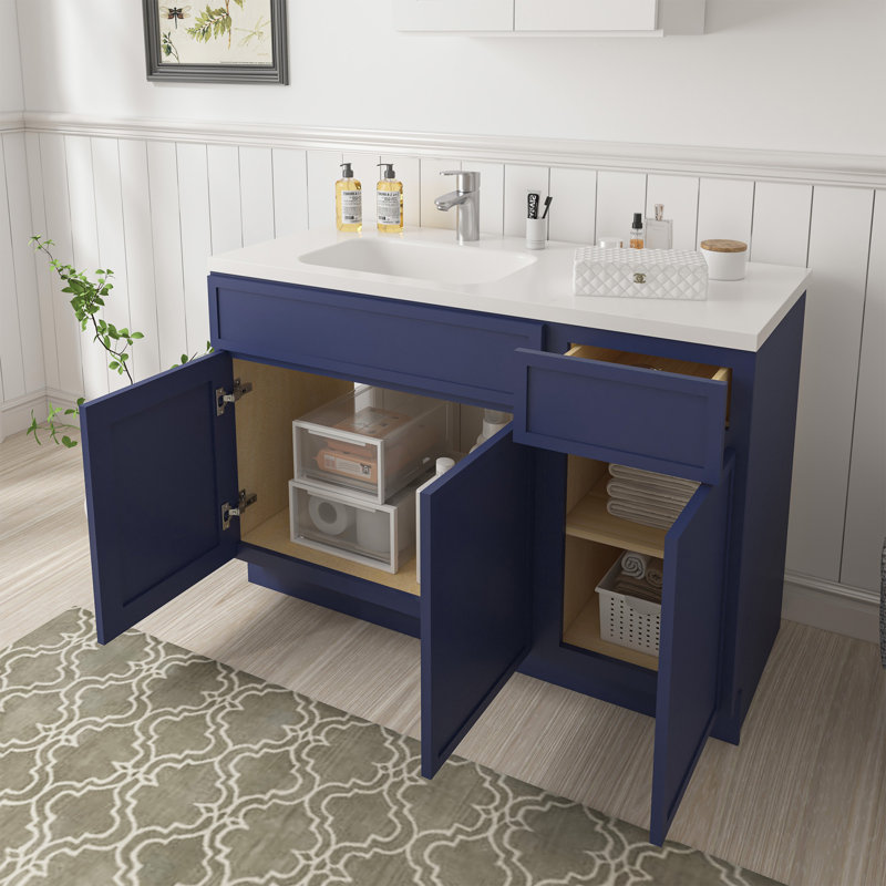 Base de meuble-lavabo simple 54 po seulement, Bleu