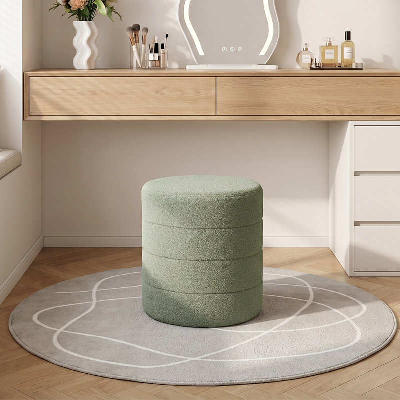 Solid Wood Accent Stool, Green