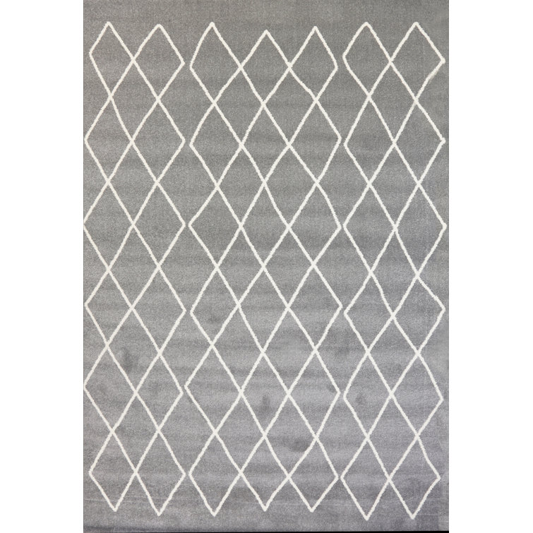 Tapis gris à motif abstrait Santillanes