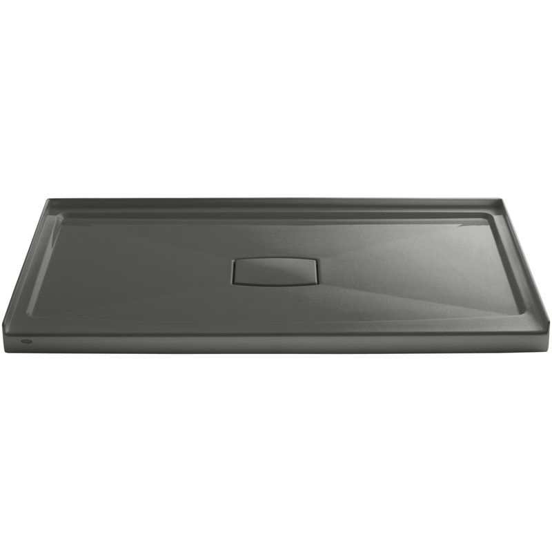 Archer 60" x 36" Single Threshold Center Drain Shower Base, Thunder Gray