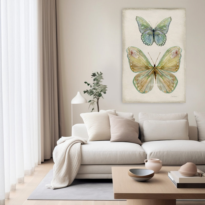 Papillons botaniques II, délicat, réaliste, papillon, nature, faune, art mural, H 60 po x l 40 po
