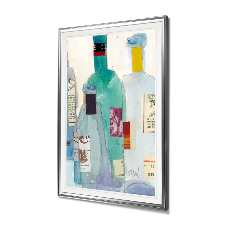 « the wine bouteilles ii »-impression sur toile, H 27 po x l 18 po x P 1,5 po, Toile tendue