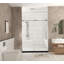 Porte de douche sans cadre l 44 à 48 po x H 76 po, verre trempé transparent de 1/4 po (6 mm), film antidéflagrant, poignée en acier inoxydable, nickel brossé-123443739