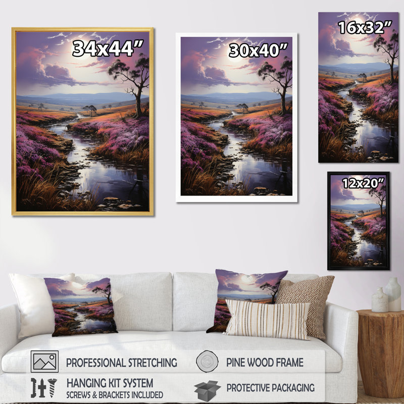 «England Dramatic Moorsengland Landscape», reproduction sur toile, Cadre photo noir, L 16 po x H 32 po