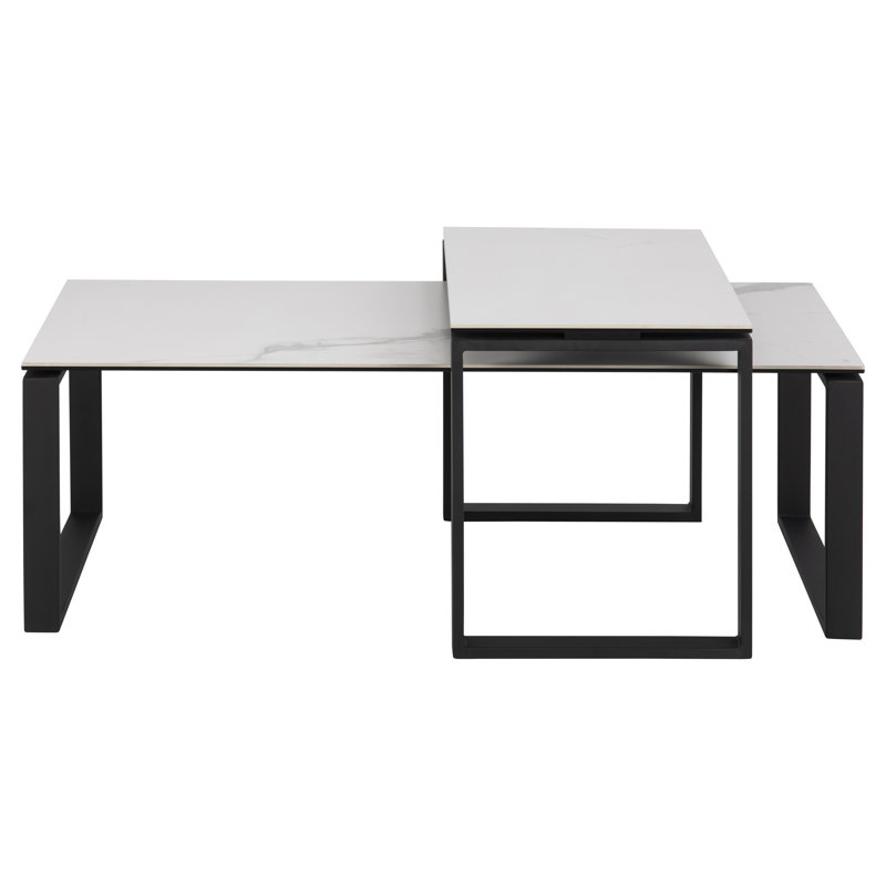 Beto Sled Coffee Table, White Marble