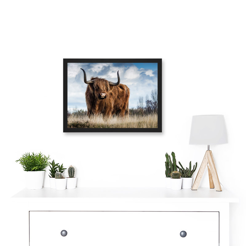 Scottish Highland Cow Hairy Coo 1 Piece Single Picture Frame Wall Art