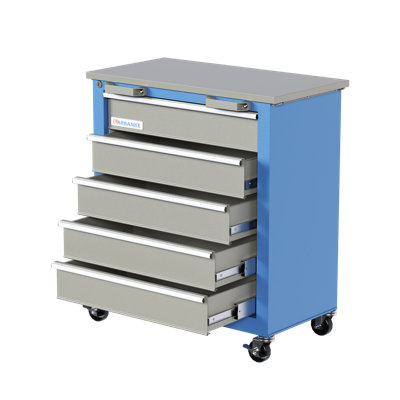 5-Drawer Tool Chest, Rolling Tool Chest with Wheels, Foot Pads&Locking System,Mobile Storage Tool Cabinet