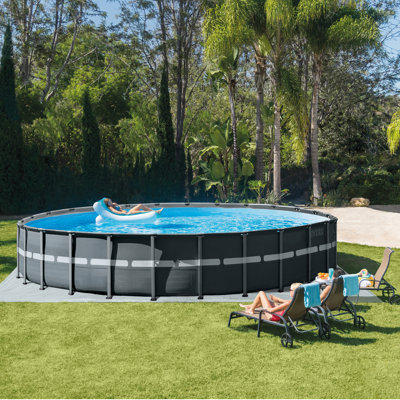 Steel Oval Frame Set Pool H x W x L , with Pump Included