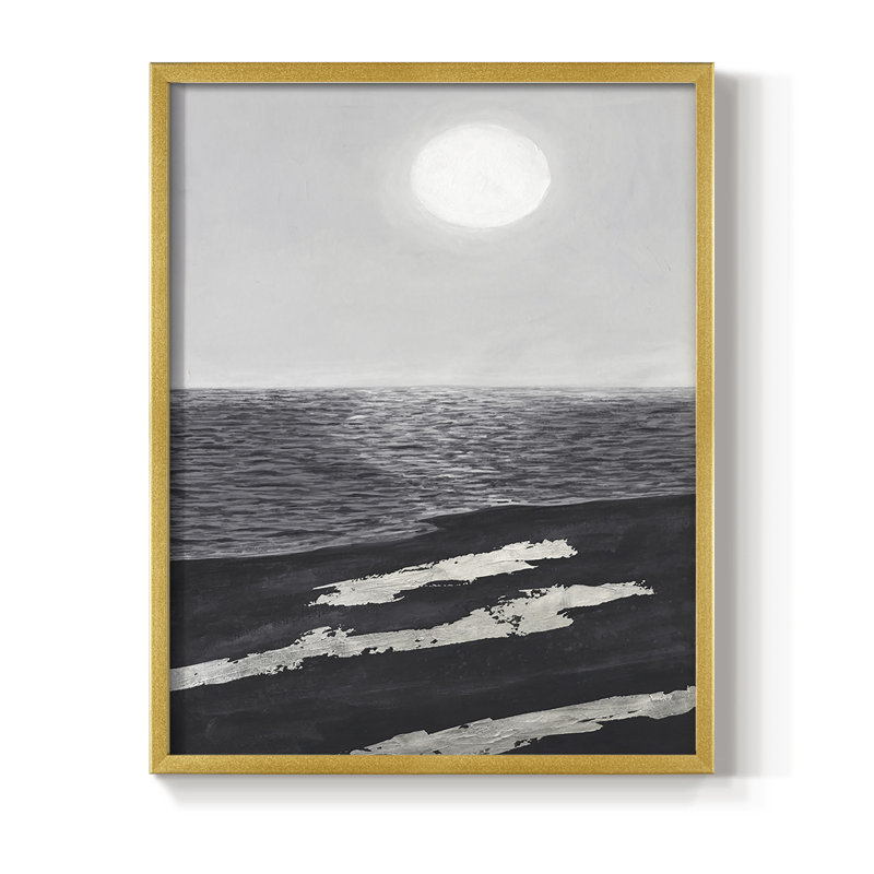 Silver Shoreline I Framed Print - Solid Wood