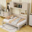 Lit escamotable double en bois avec rangement intégré et conception escamotable