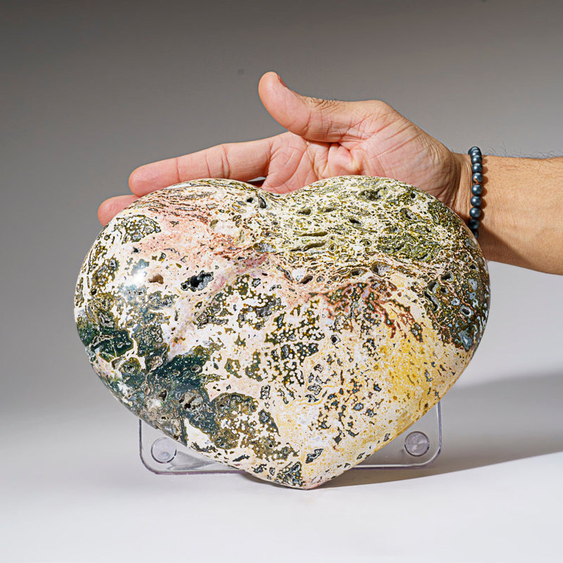 Polished Ocean Jasper Heart From Madagascar (6.5 Lbs)