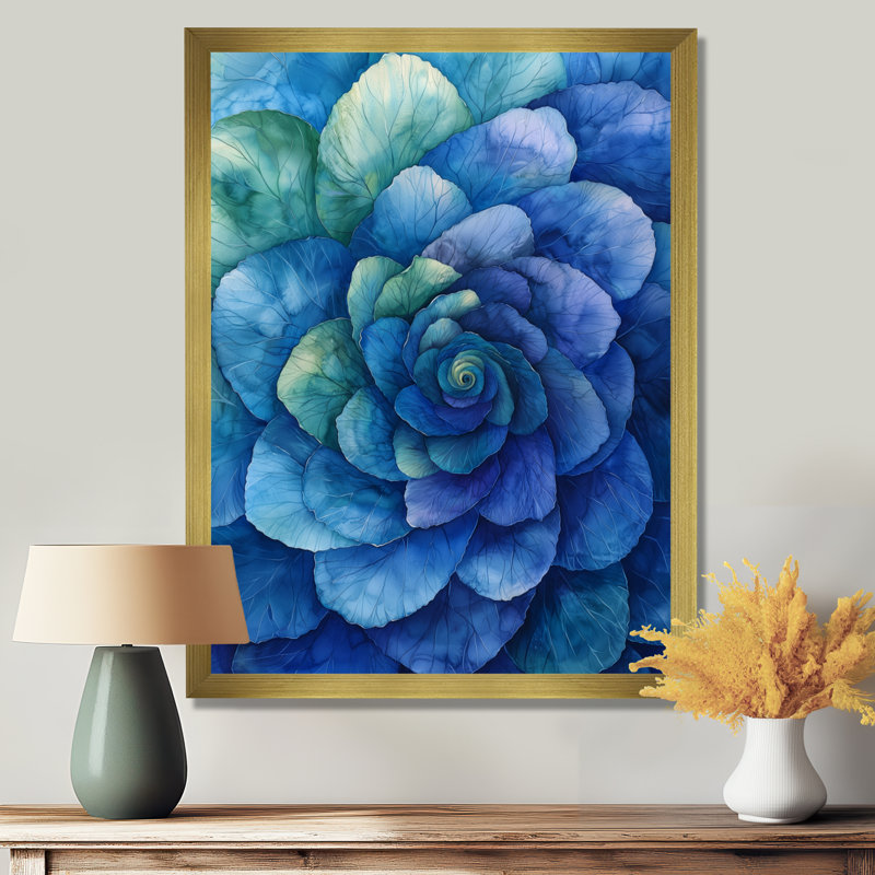 Beverly - Floral Canvas Art Print, 32" H x 16" W, Reproduction encadrée d'une seule photo, Gold