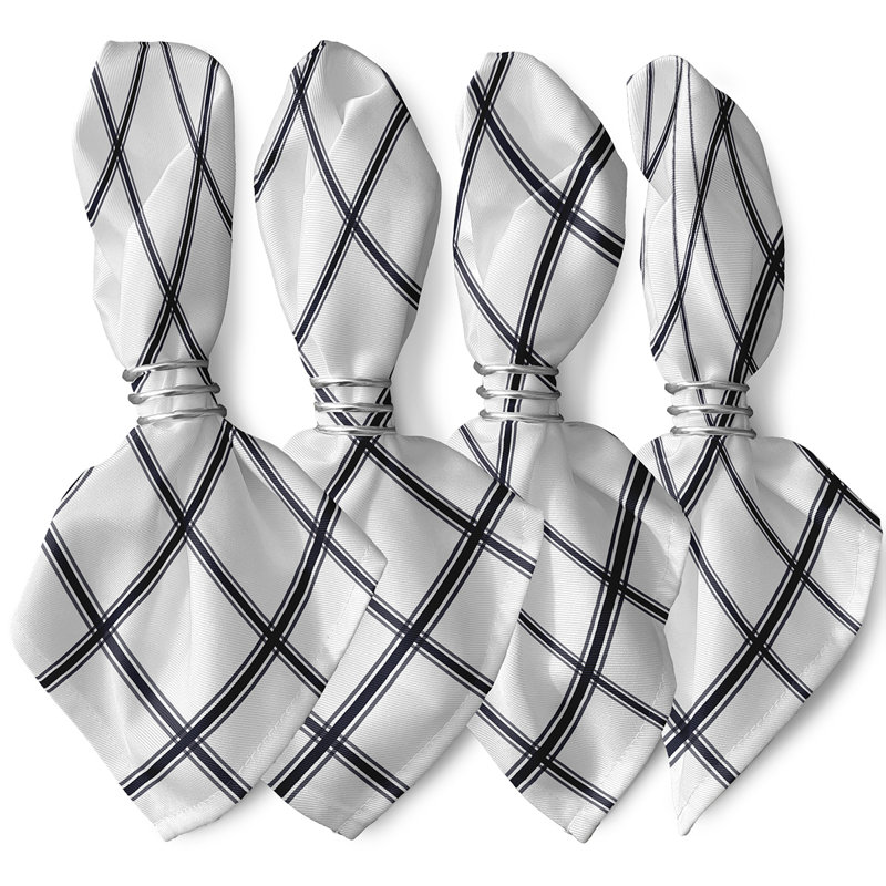 Ensemble de serviettes 4 pièces Arlene, L 18 po x L 18 po, Bleu marine