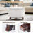 Storage Ottoman With Padded Seat, Modern PU Leather Footrest, Round Stool For Living Room Bedroom-291822375