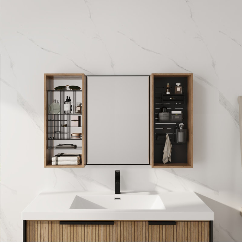Bathroom Mirror with Storage Combination