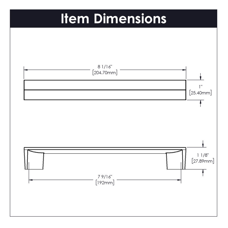 Avenue Collection Pull, Polished Nickel, 7 9/16"