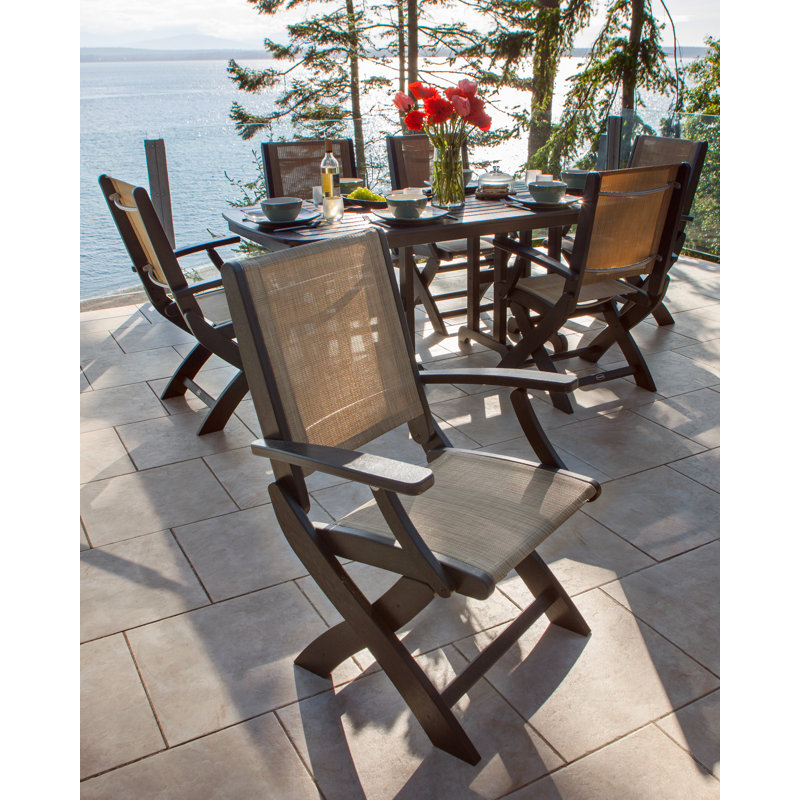 Chaise pliante POLYWOOD Coastal, Revolution® toile de jute dune