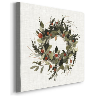 «Farmhouse Wreath II», reproduction sur toile
